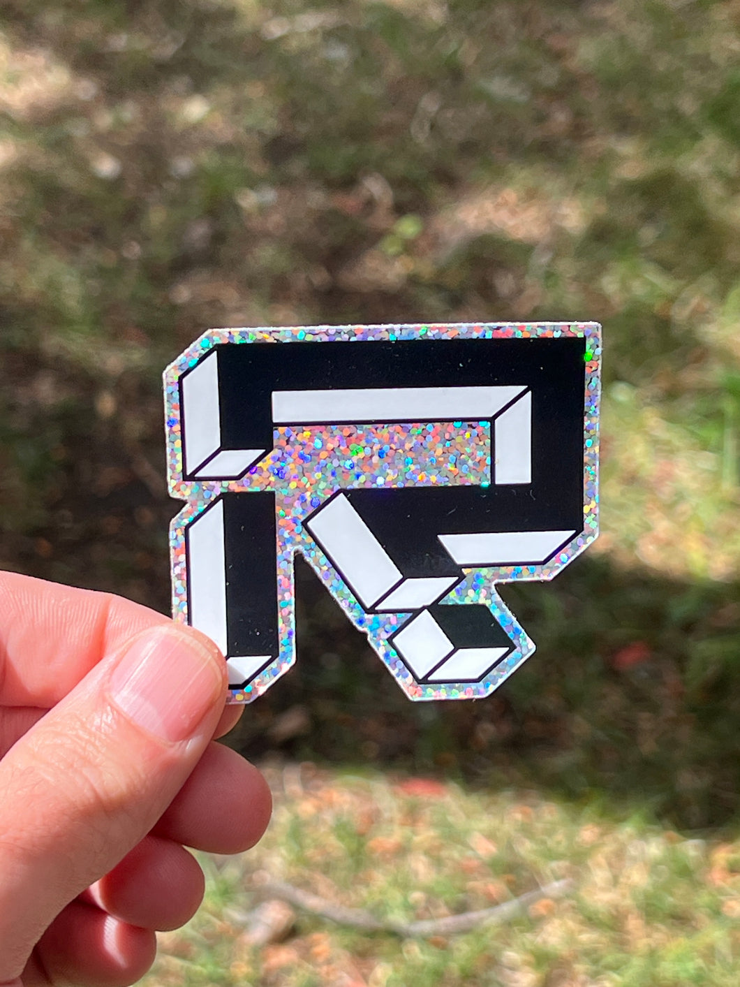 Rutherford R Glitter Sticker