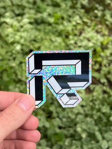 Rutherford R Glitter Sticker